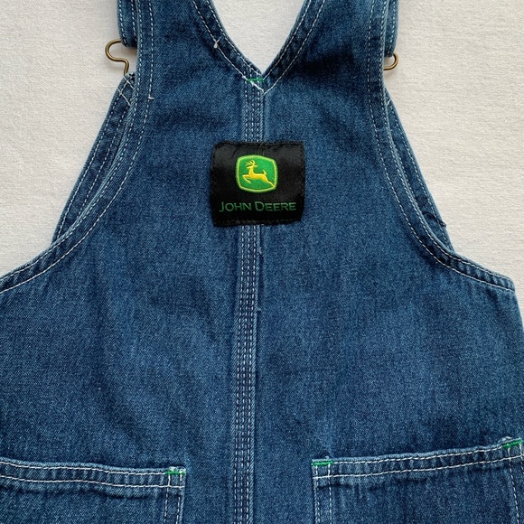 2019 John Deere Logo Tractor Country Farmer Boy 100% Cotton Denim Overalls 3T - Picture 5 of 9